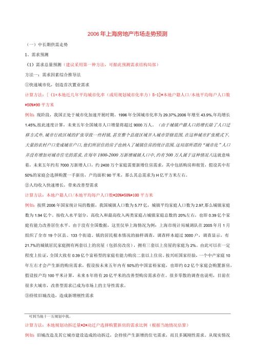测算城市的住房需求量的方法.docx