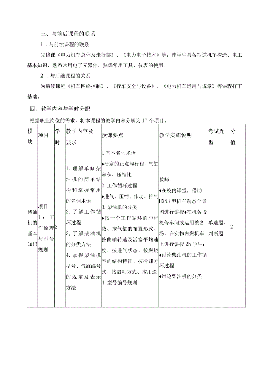 《内燃机车柴油机》课程标准.docx_第3页