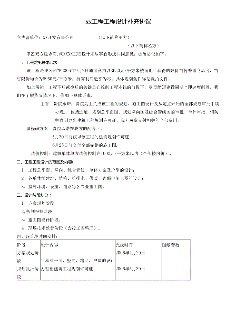 xx项目工程设计协议书.docx_第1页