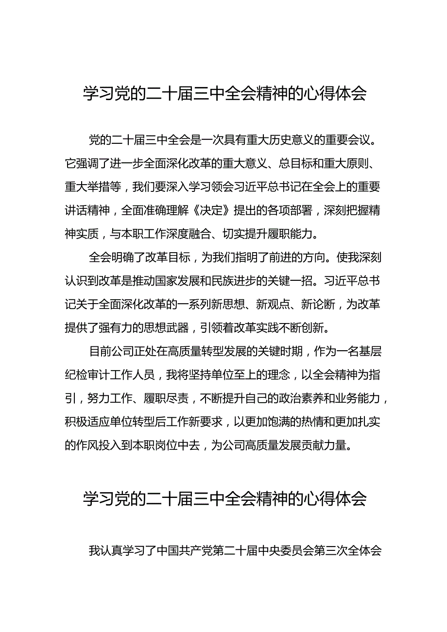 十五篇2024年学习贯彻党的二十三中全会心得体会.docx_第1页