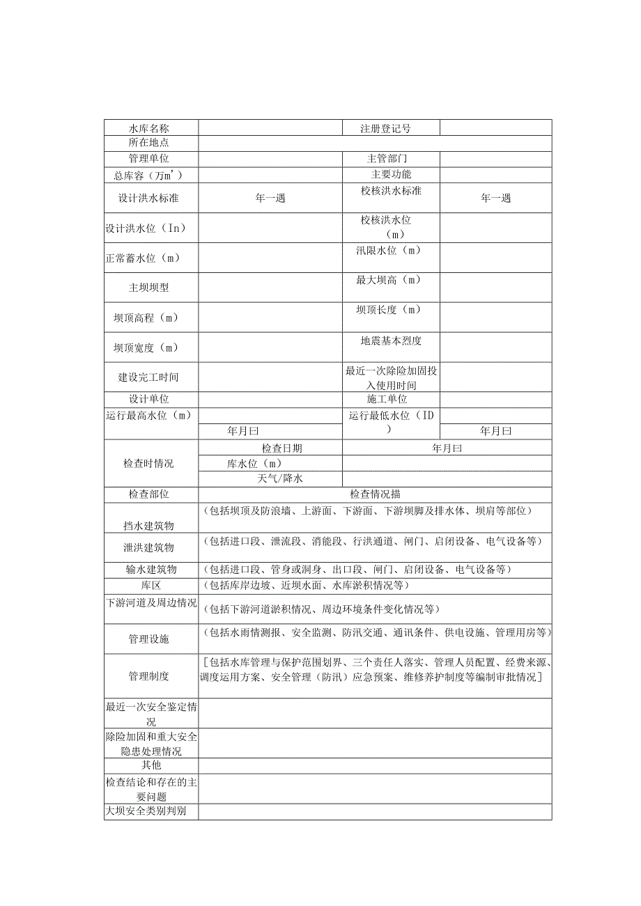 一般小（2）型水库工程特性表、大坝现场安全检查表.docx_第2页