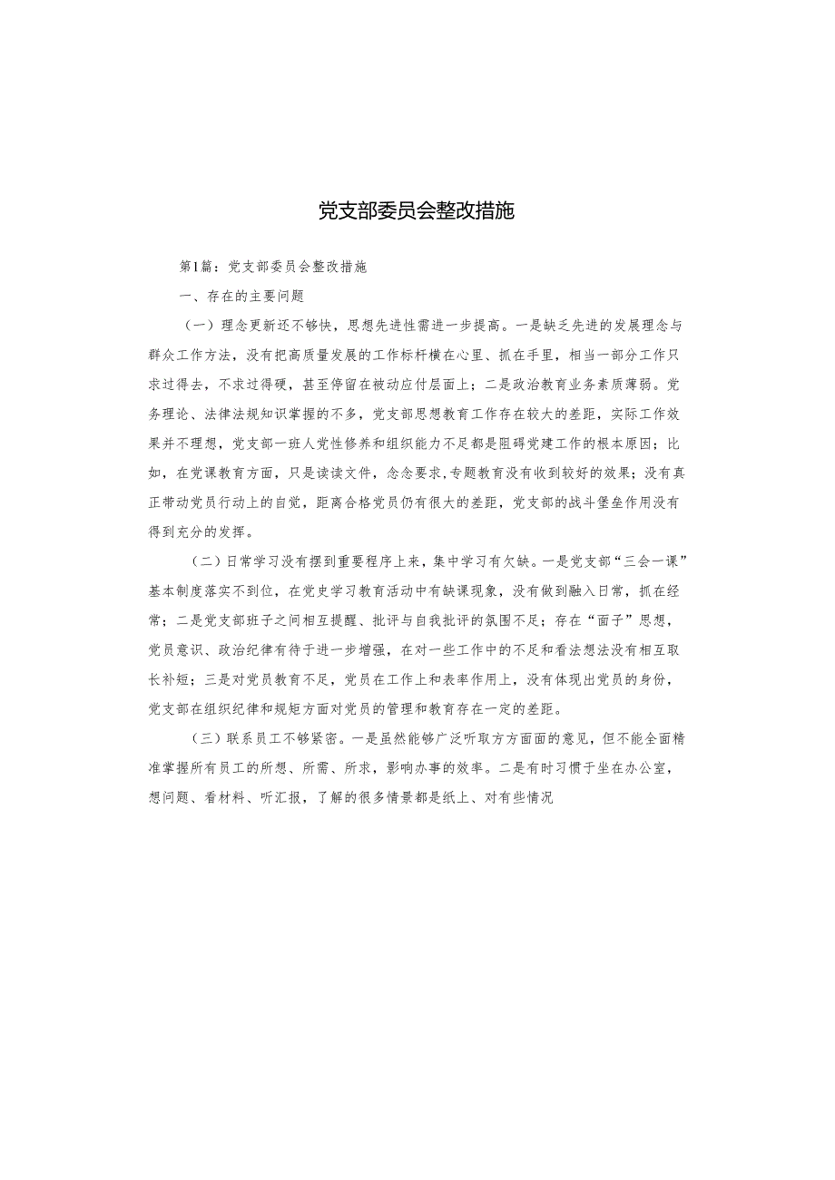 党支部委员会整改措施.docx_第1页