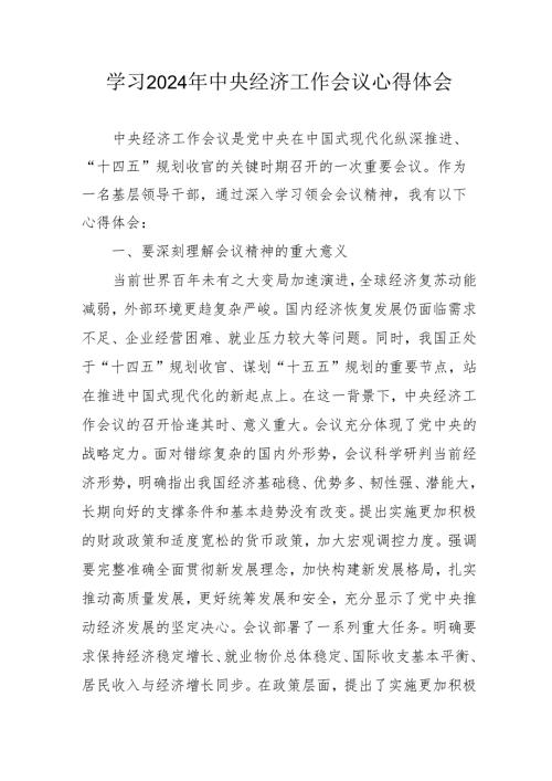 学习2024年中央经济工作会议心得体会(1).docx