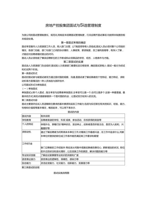房地产控股集团面试与甄选管理制度.docx