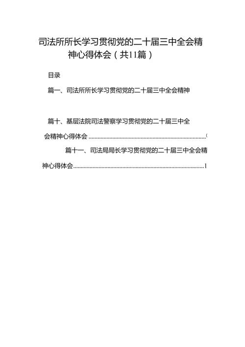 （11篇）司法所所长学习贯彻党的二十三中全会精神心得体会（精选）.docx