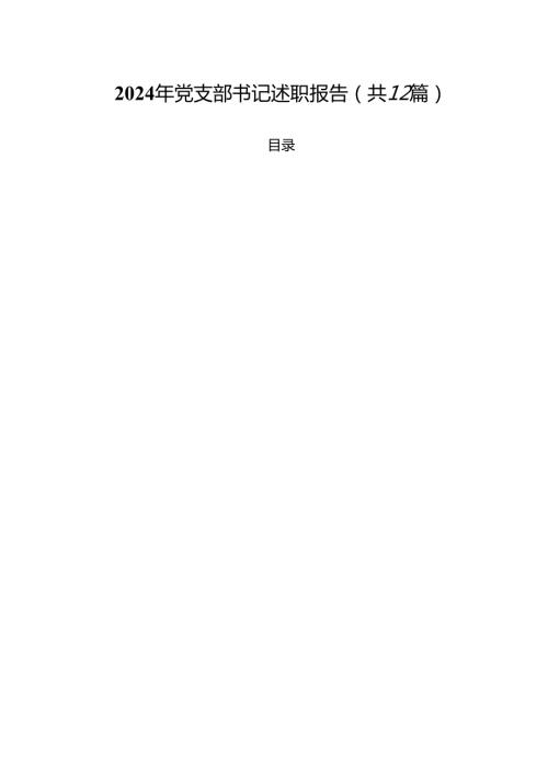 2024年党支部书记述职报告12篇（详细版）.docx