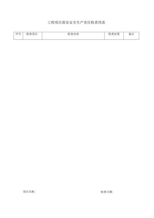 工程项目落实安全生产责任检查用表.docx