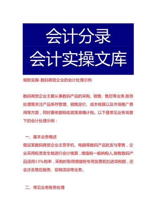 做账实操数码商贸企业的会计处理示例.docx