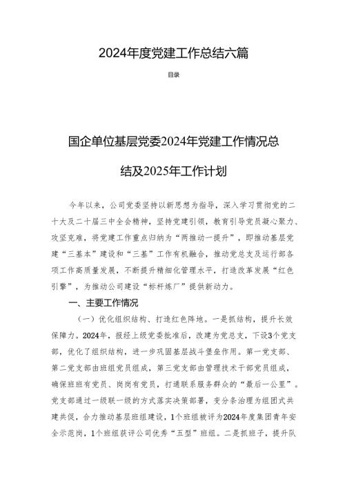 2024党建工作总结 六篇.docx