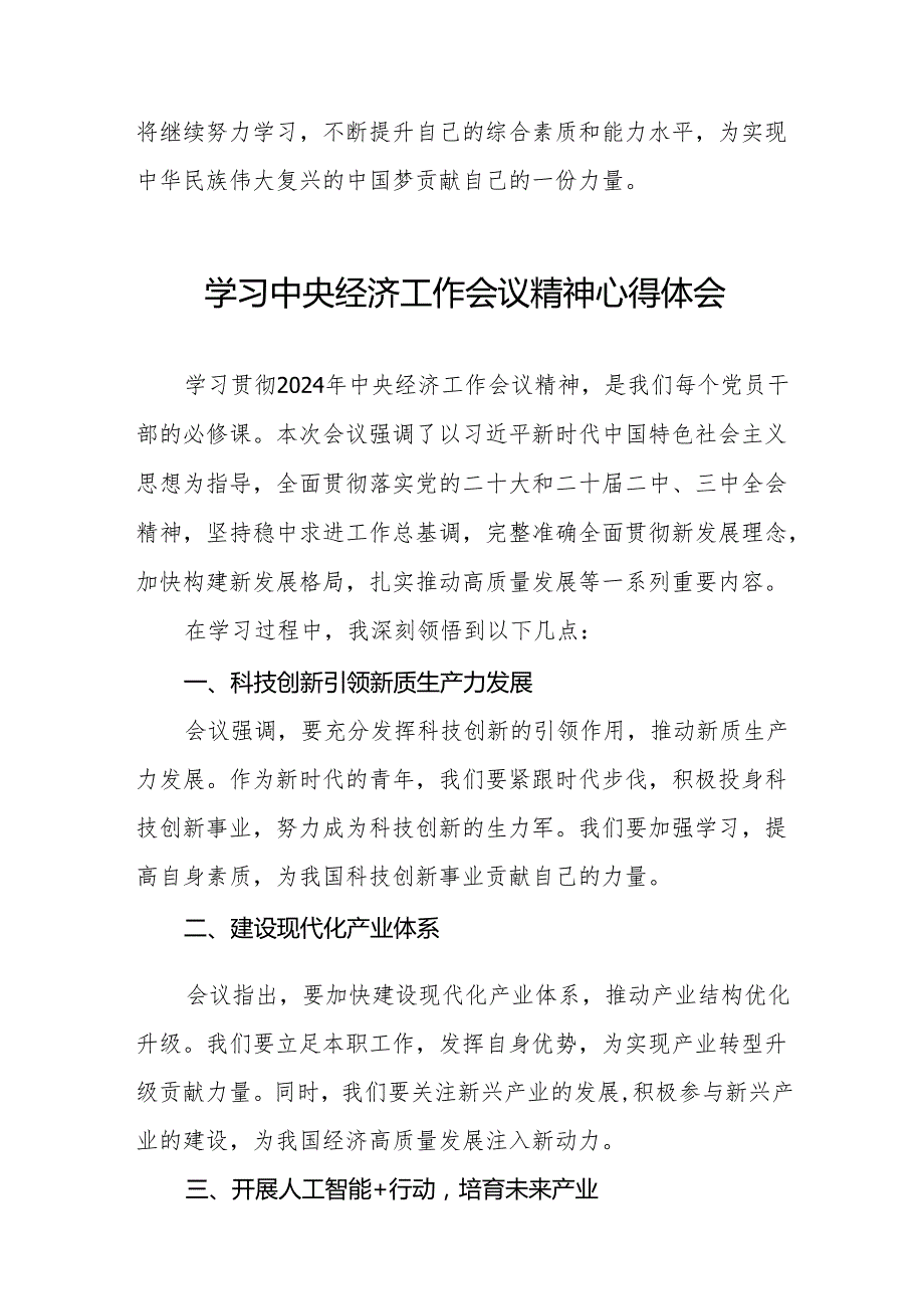 九篇2024年中央经济工作会议精神心得体会.docx_第2页
