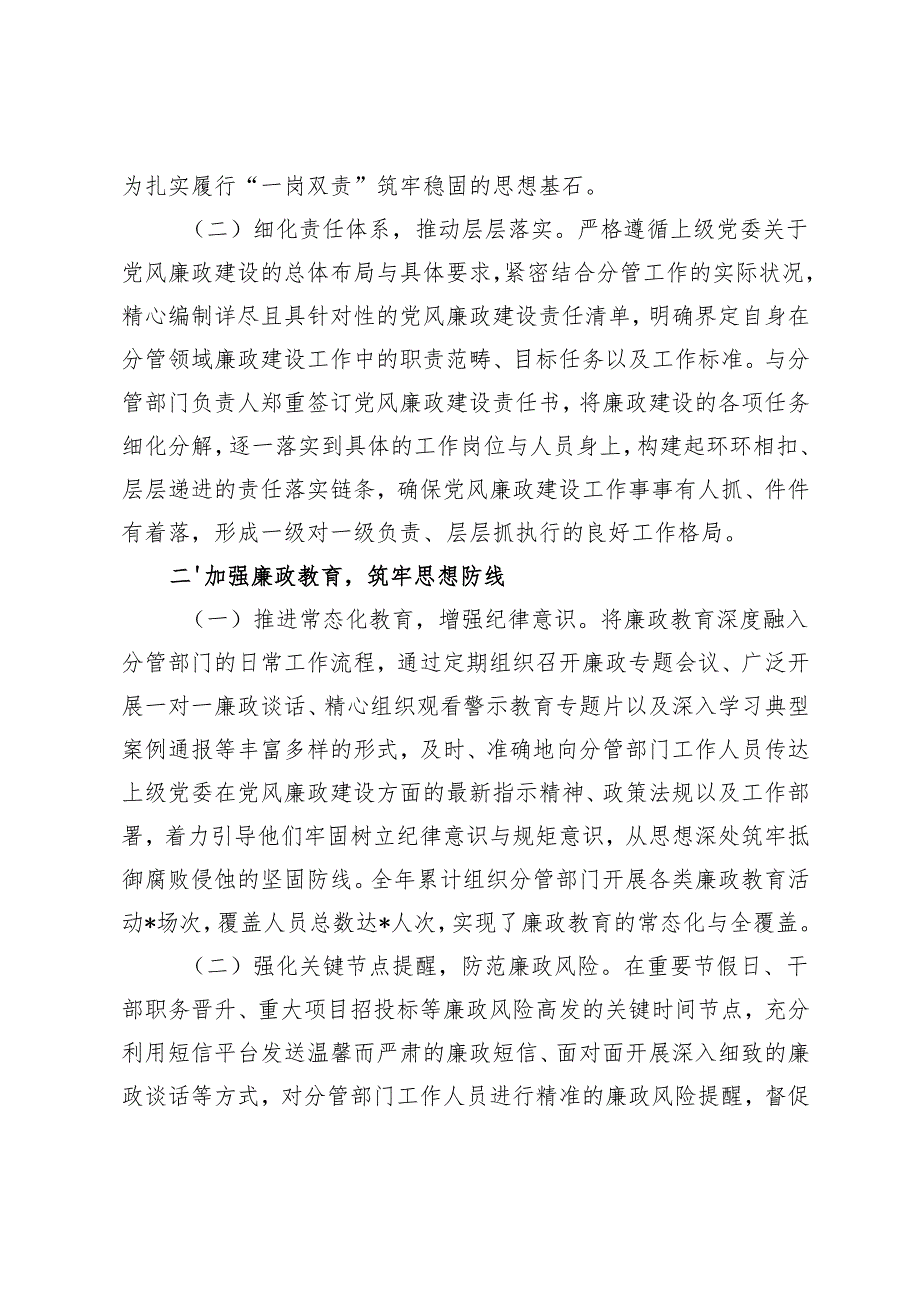 2024履行党风廉政建设“一岗双责”情况报告+国企2024年党风廉政建设工作总结及2025年工作计划.docx_第2页