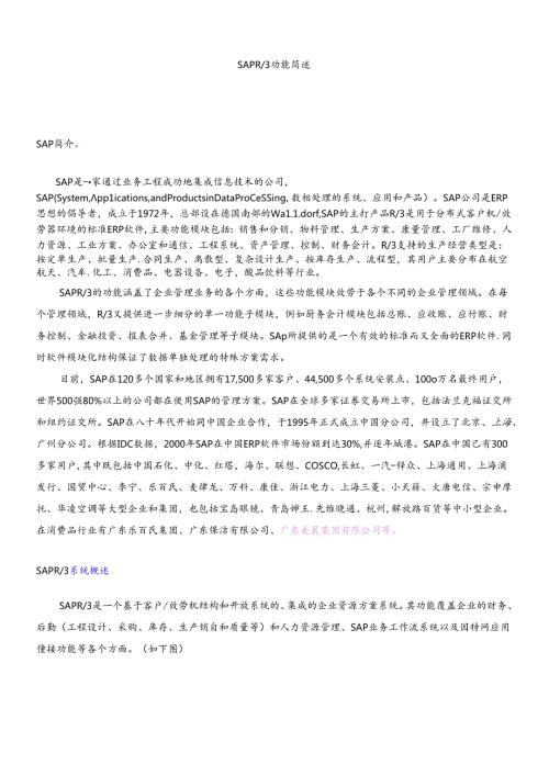 SAPR3功能简述.docx