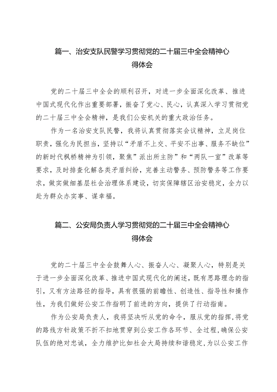 （9篇）治安支队民警学习贯彻党的二十三中全会精神心得体会（精选）.docx_第2页