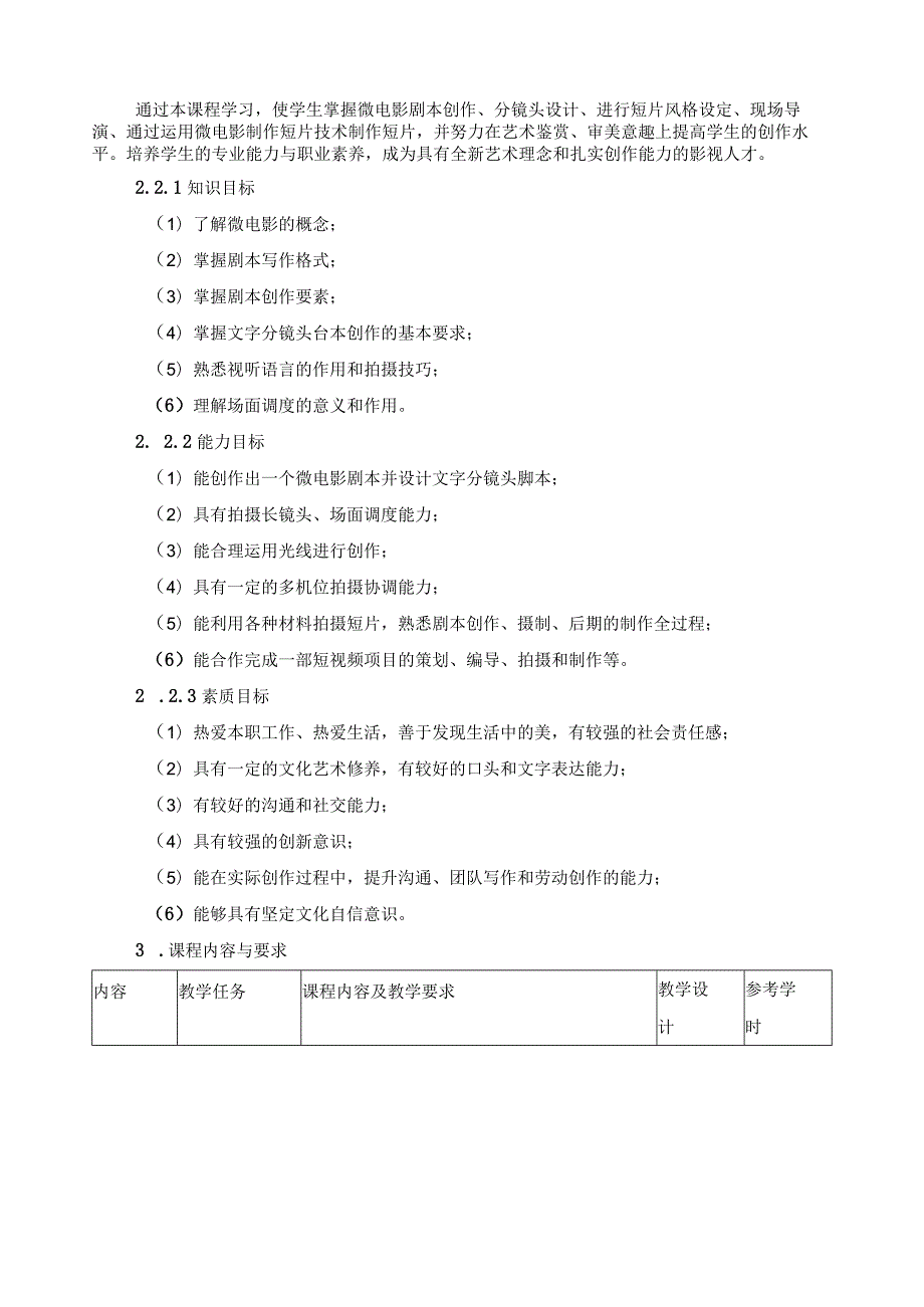 《微电影创作》课程标准（含课程思政）.docx_第2页