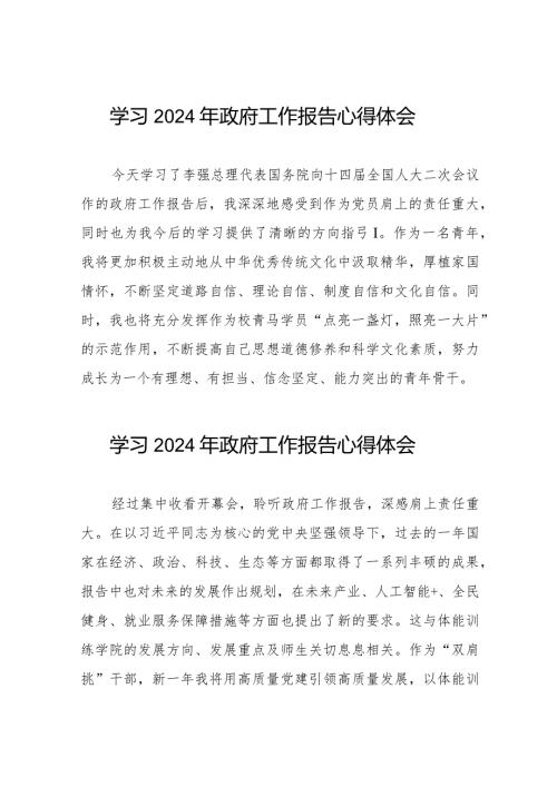 2024全国两会政府工作报告的学习体会二十篇.docx