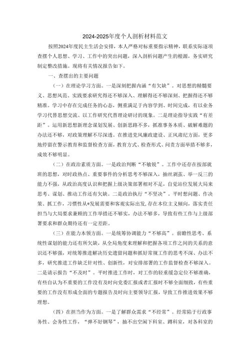 20242025个人剖析材料范文二.docx