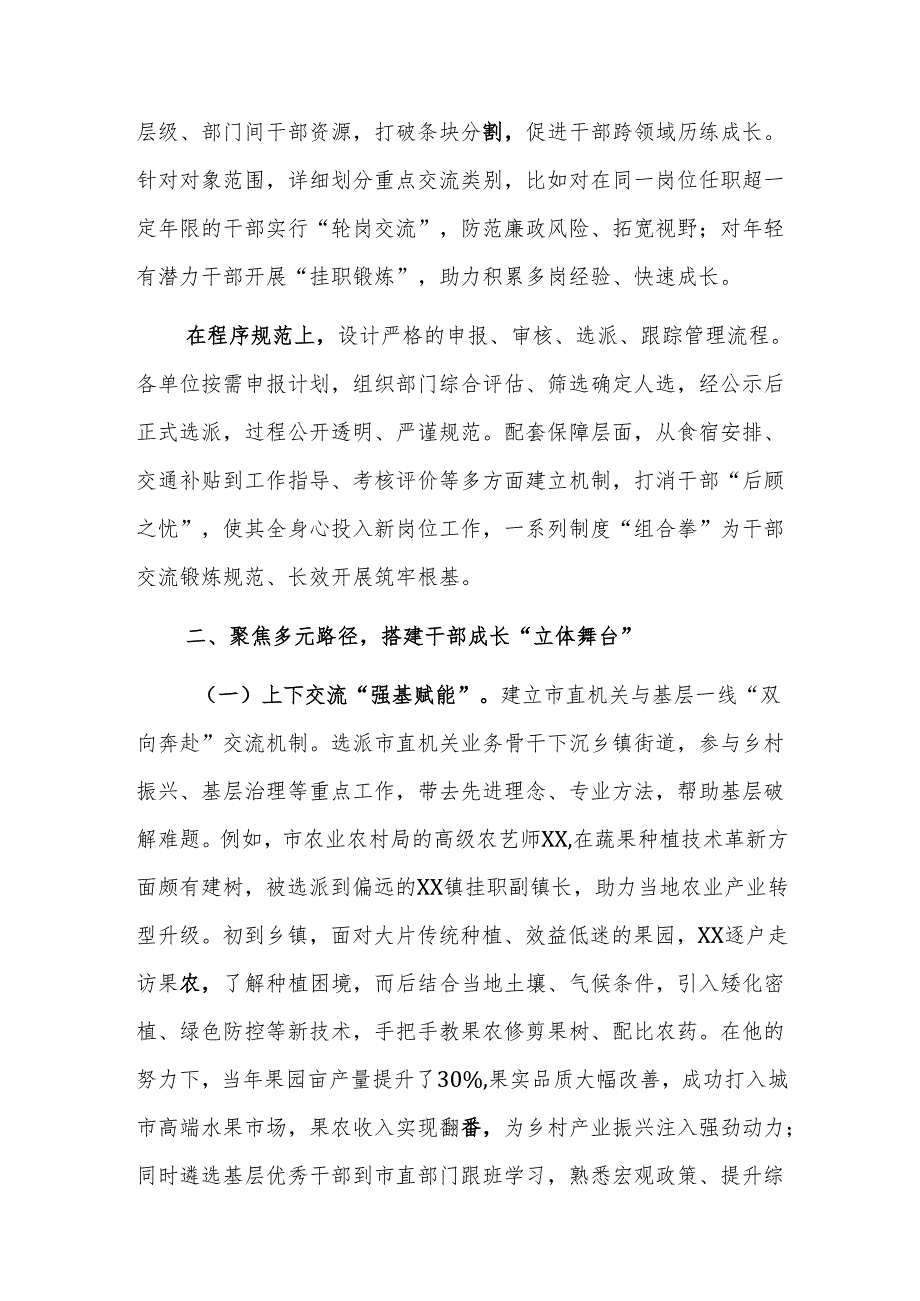 2024年干部交流锻炼工作推进会上的典型发言范文.docx_第2页