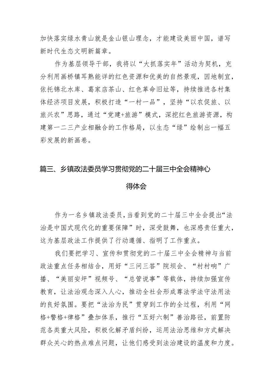 （11篇）镇党委副书记、镇长学习贯彻党的二十三中全会精神心得体会（精选）.docx_第3页