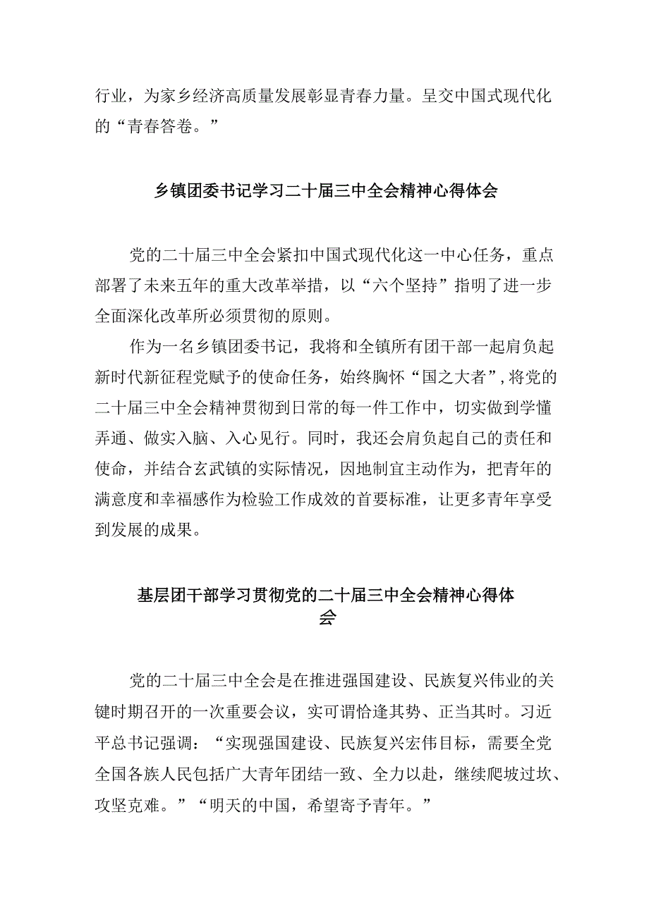 （11篇）团支部书记学习党的二十三中全会精神研讨发言（精选）.docx_第3页