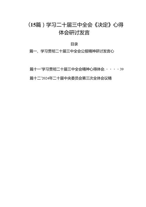 （15篇）学习二十三中全会《决定》心得体会研讨发言.docx