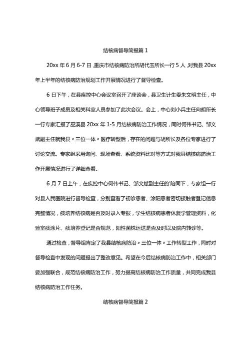 结核病督导简报（精选5篇）.docx