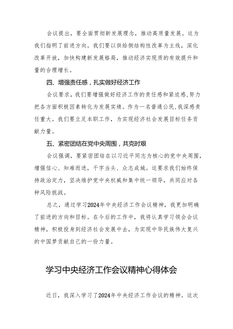 学习2024年中央经济工作会议精神心得体会个人发言材料十篇.docx_第2页
