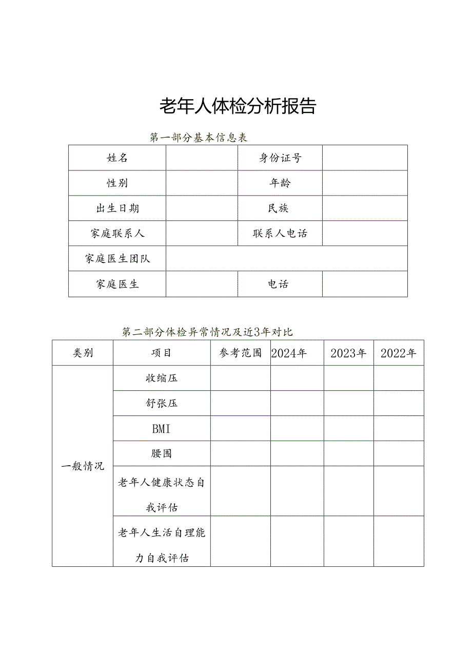 老年个人健康状况分析报告模板51216.docx_第1页