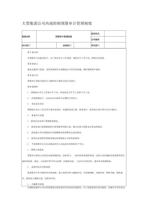 大型集团公司内部控制预算审计管理制度.docx