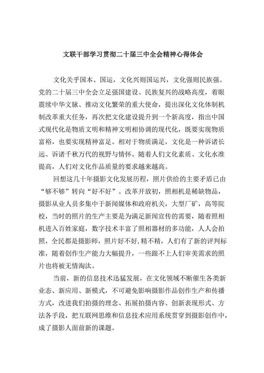 （11篇）文联干部学习贯彻二十三中全会精神心得体会（详细版）.docx_第1页