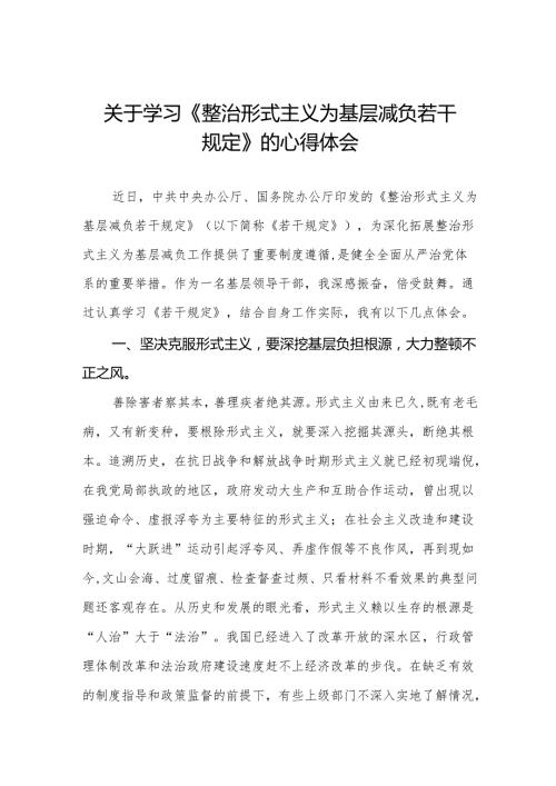 整治形式主义为基层减负若干规定心得感悟学习体会3篇.docx