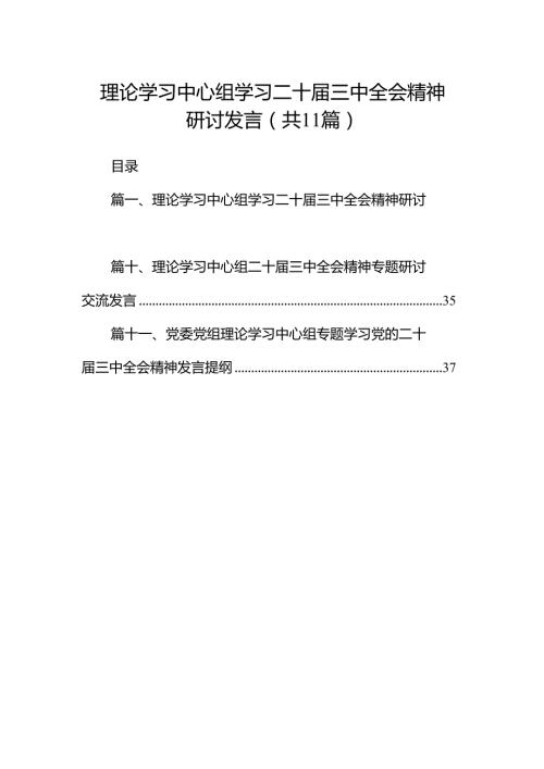 （11篇）理论学习中心组学习二十三中全会精神研讨发言（详细版）.docx
