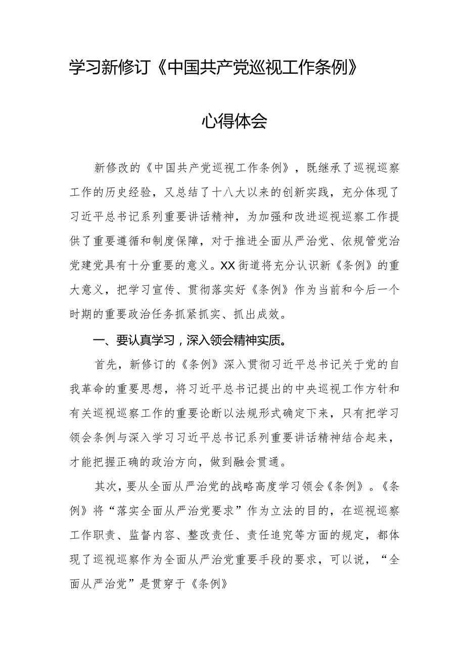2024新修订中国共产党巡视工作条例》心得体会精品范文10篇.docx_第2页