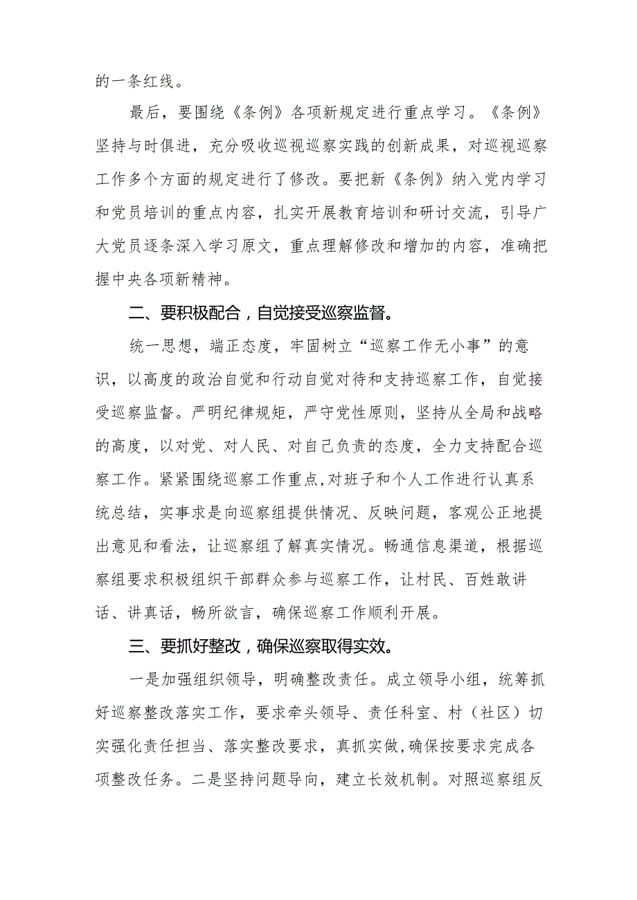 2024新修订中国共产党巡视工作条例》心得体会精品范文10篇.docx_第3页