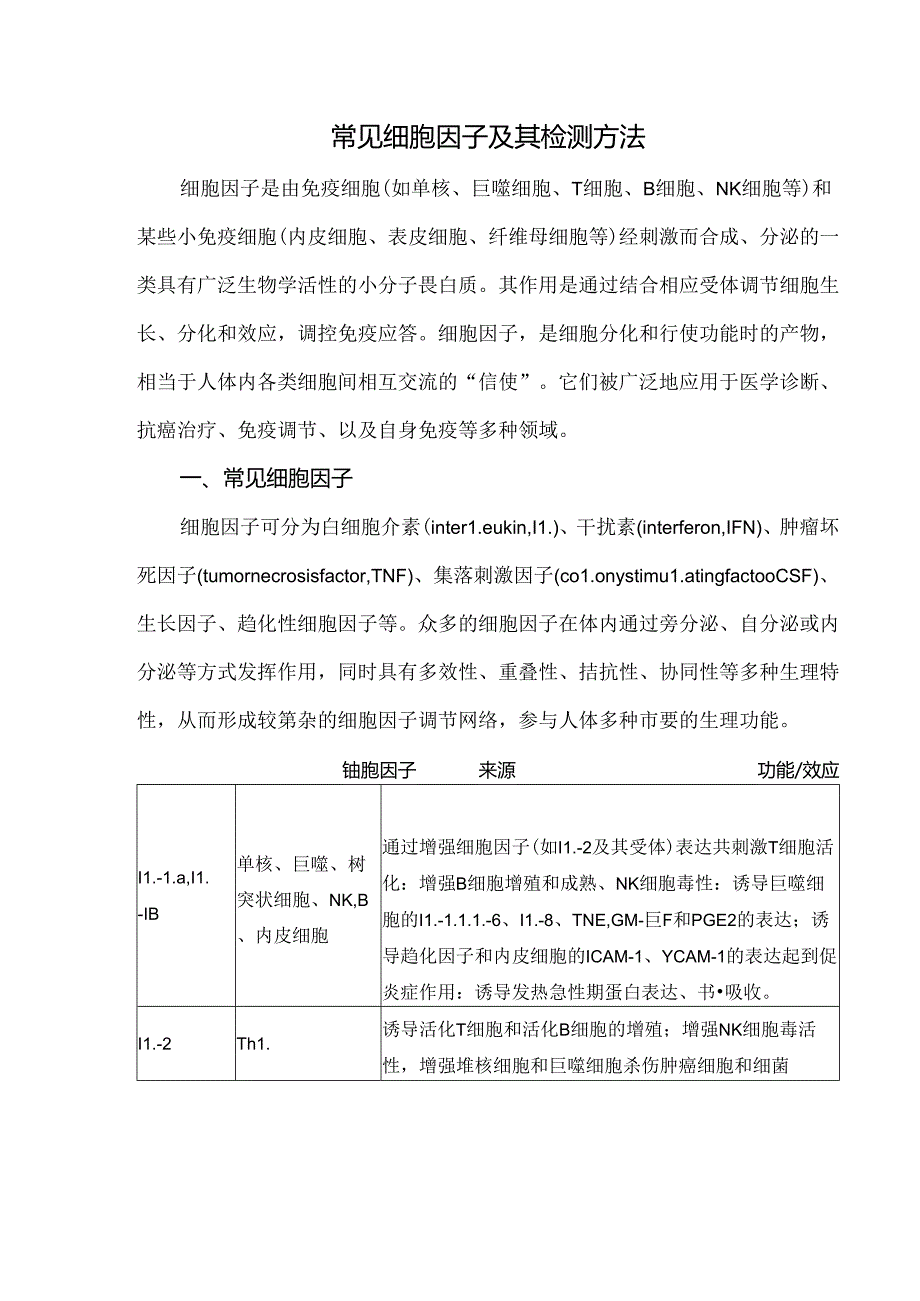 常见细胞因子及其检测方法.docx_第1页