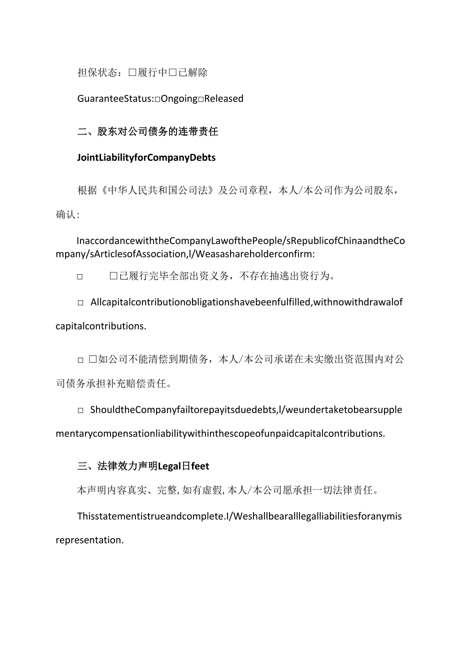 公司股东对债务清偿或债务担保情况的说明模板.docx_第3页