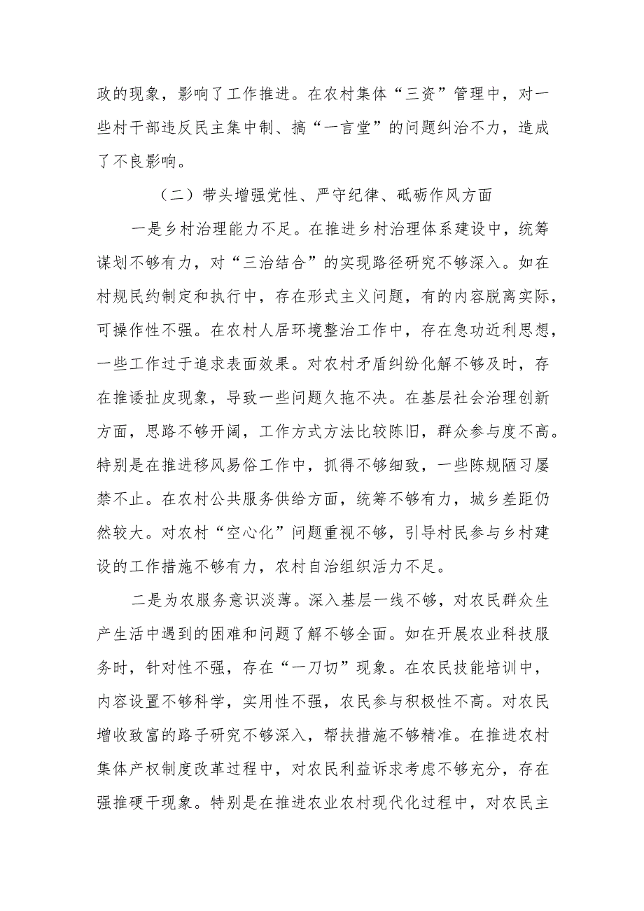 副镇（乡）长2024年民主生活会（四个带头）对照发言材料2篇.docx_第3页