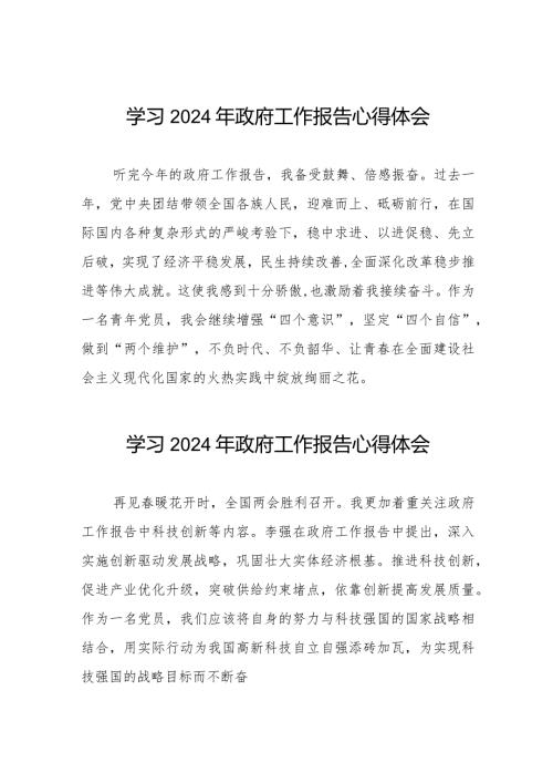 党员观看2024两会《政府工作报告》的心得体会二十篇.docx