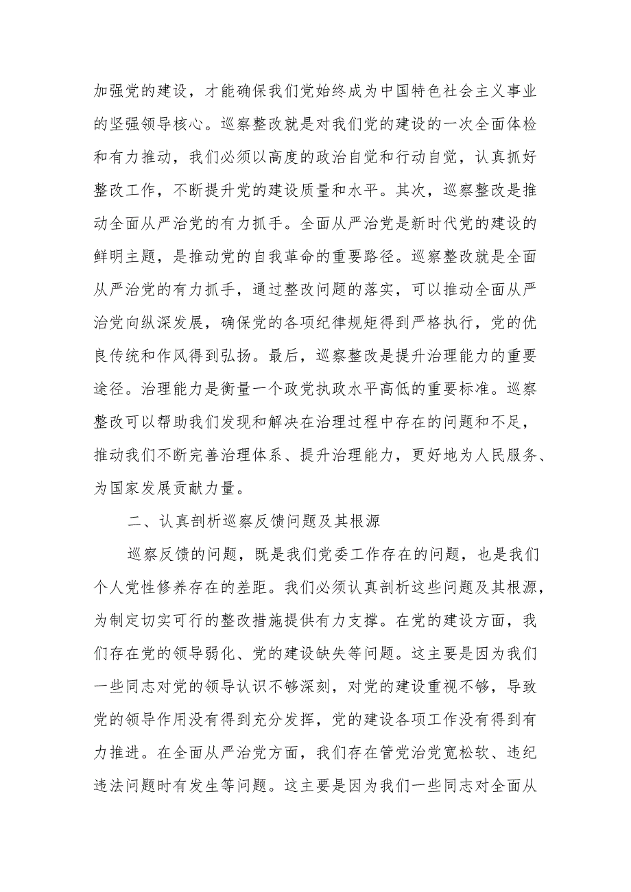 党委书记2025年在党委巡察整改民主生活会上的讲话和党委书记落实巡察整改情况报告.docx_第3页