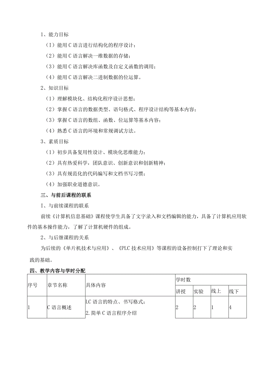 《C语言编程技术实践》课程标准.docx_第2页