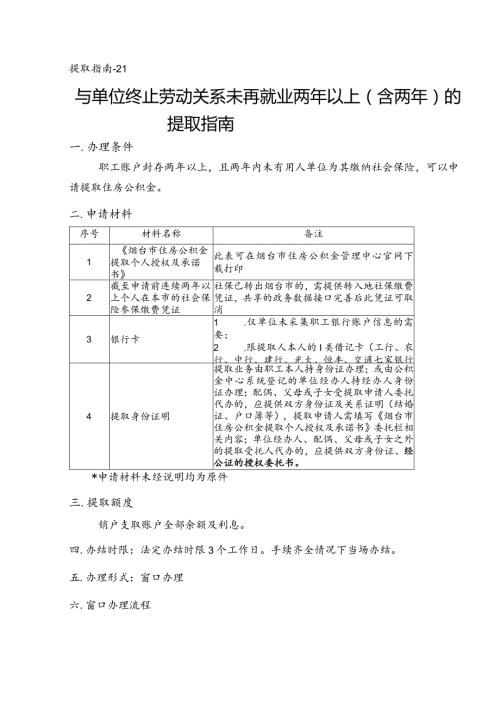 提取指南21与单位终止劳动关系未再就业两年以上含两年的提取指南.docx
