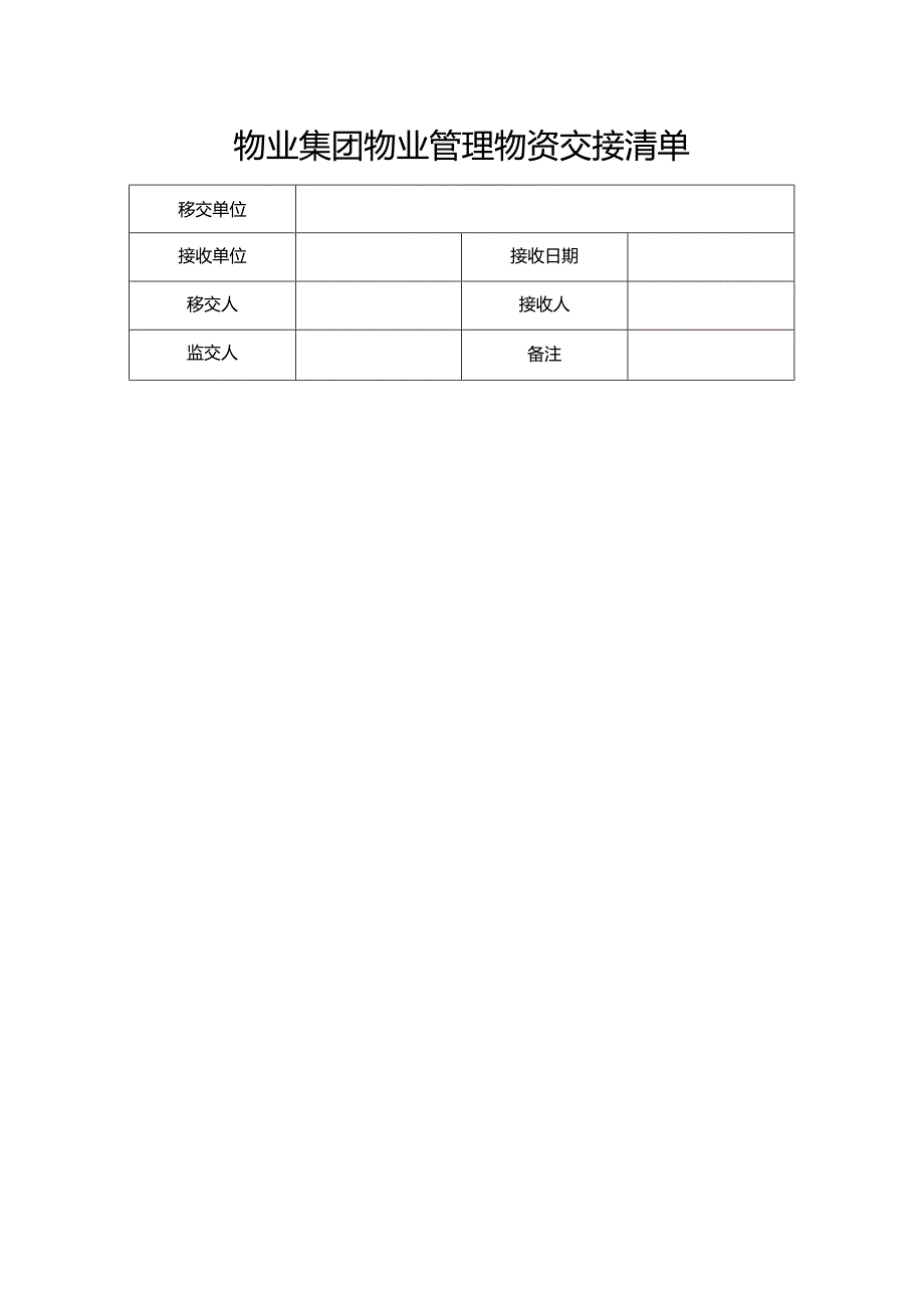 物业集团物业管理物资交接清单.docx_第1页