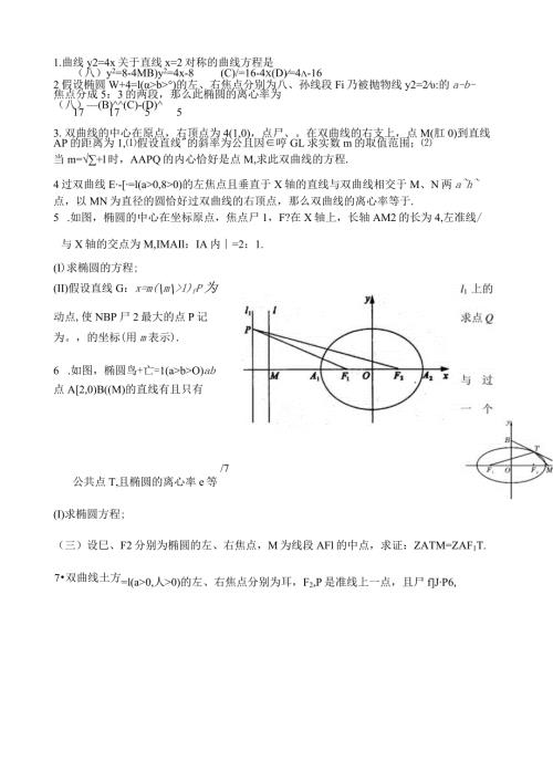 浙江省历年圆锥曲线题整理.docx