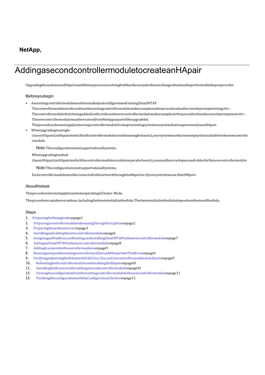 Net 装机维护 AddingasecondcontrollermoduletocreateanHA.docx_第1页