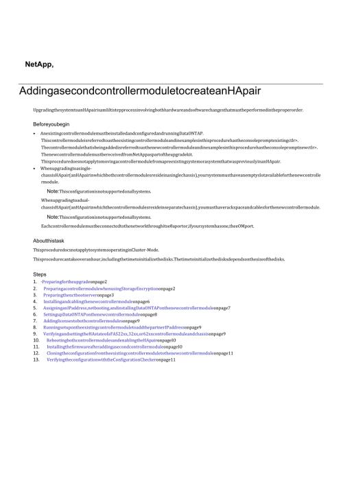Net 装机维护 AddingasecondcontrollermoduletocreateanHA.docx