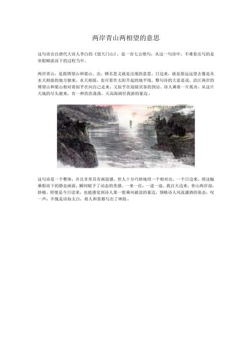 两岸青山两相望的意思.docx
