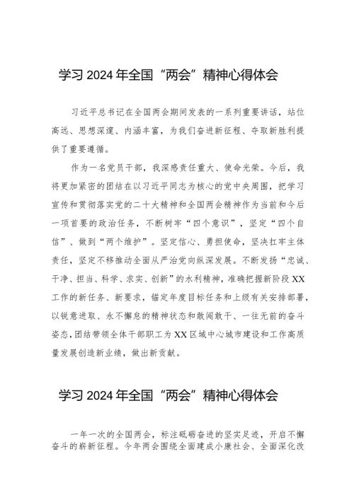 (36篇)学习2024全国两会精神的心得体会.docx