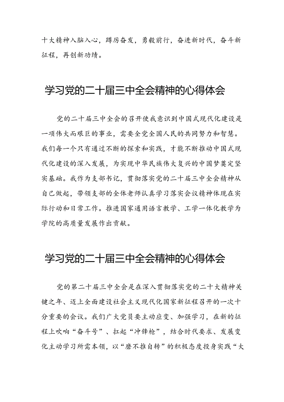 学习党的二十三中全会的心得体会简短发言十四篇.docx_第3页