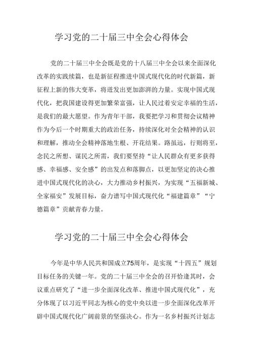 学习2024年党的二十三中全会心得体会 （16份）71.docx