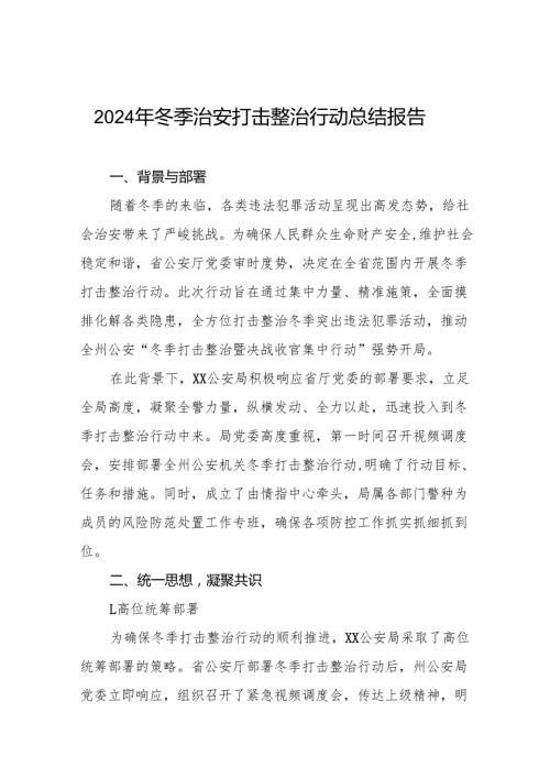 十三篇公安机关2024年冬季行动情况报告.docx
