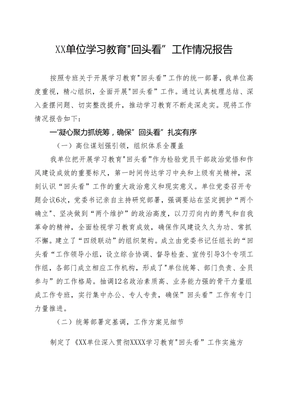 党支部2025年”回头看”自查情况报告精选资料.docx_第1页